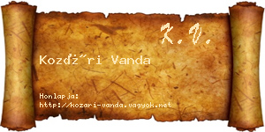 Kozári Vanda névjegykártya